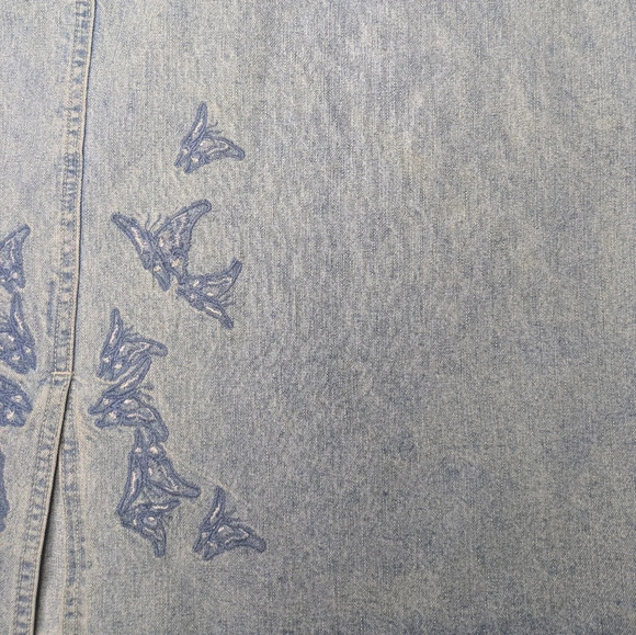 Cotton Ginny Y2K Butterfly Embroidery Denim Skirt - Picture 11 of 15